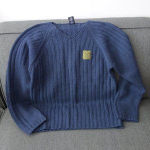 Diesel Metal Assault Course Blue 100% Wool Sweater Size S